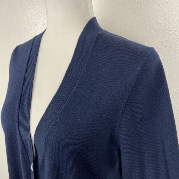Brooks Brothers Sweater Women Large Navy Knit Cotton Cashmere Button Up Cardigan - Picture 10 of 15